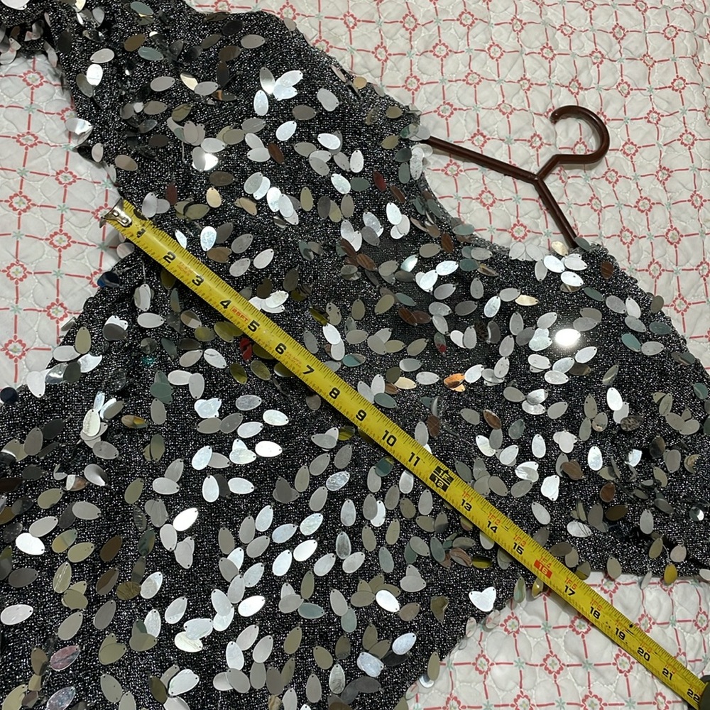 vintage Nightline pallet sequin metallic semi sheer dress - Picture 10 of 14